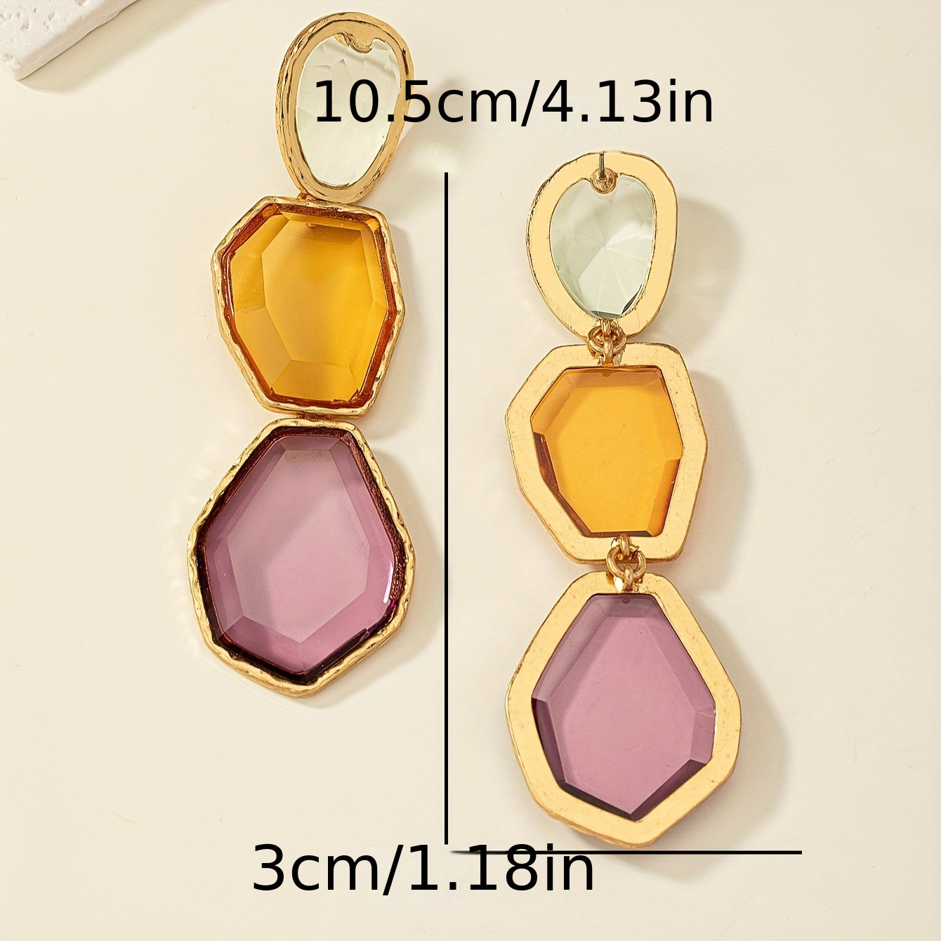 18K Gold Plated Drop Earrings Exaggerated Style Statement Jewelry